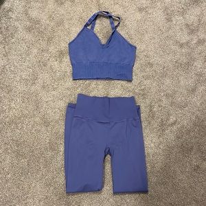 Free People Good Karma Leggings and Top Set Blue M/L